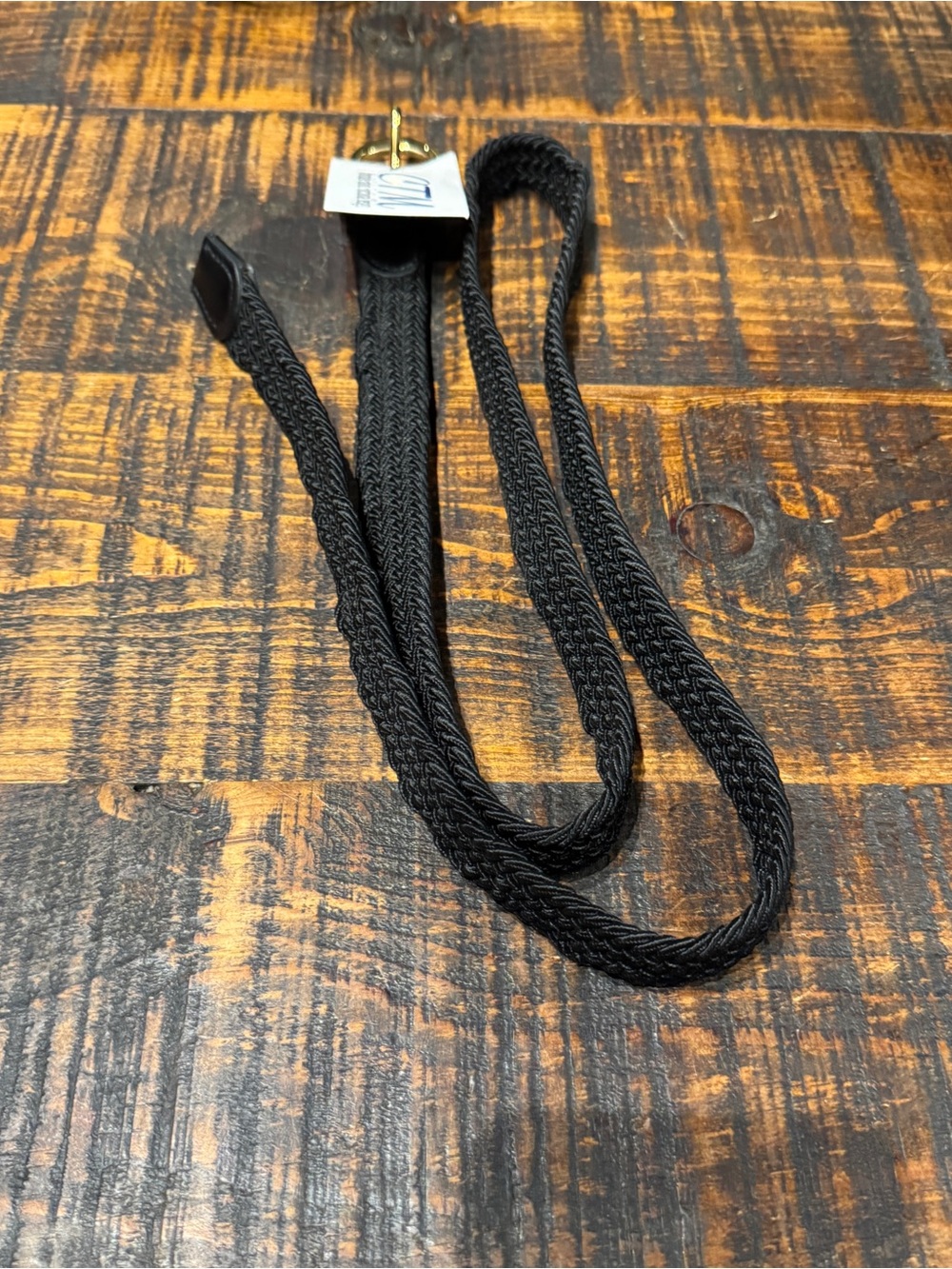 Women’s Black Woven Stretch Belt